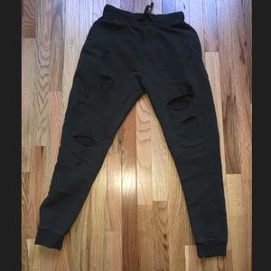 Zara- ripped trousers (olive) (Unisex)